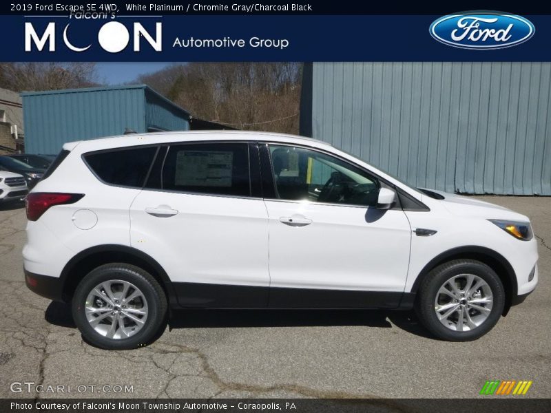 White Platinum / Chromite Gray/Charcoal Black 2019 Ford Escape SE 4WD
