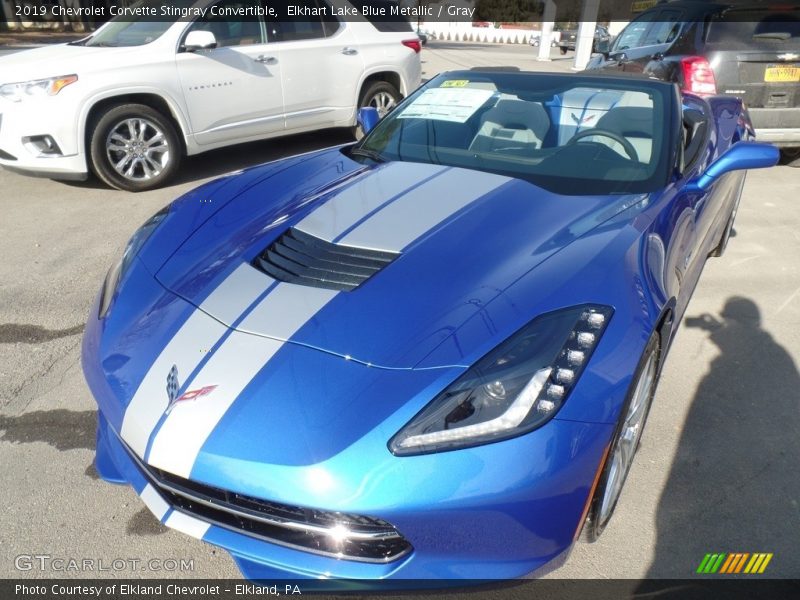 Elkhart Lake Blue Metallic / Gray 2019 Chevrolet Corvette Stingray Convertible