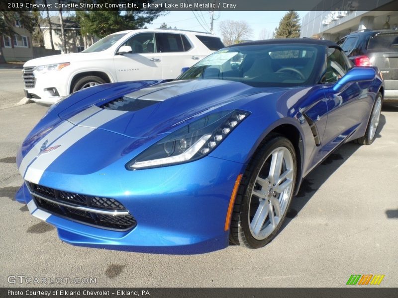 Elkhart Lake Blue Metallic / Gray 2019 Chevrolet Corvette Stingray Convertible