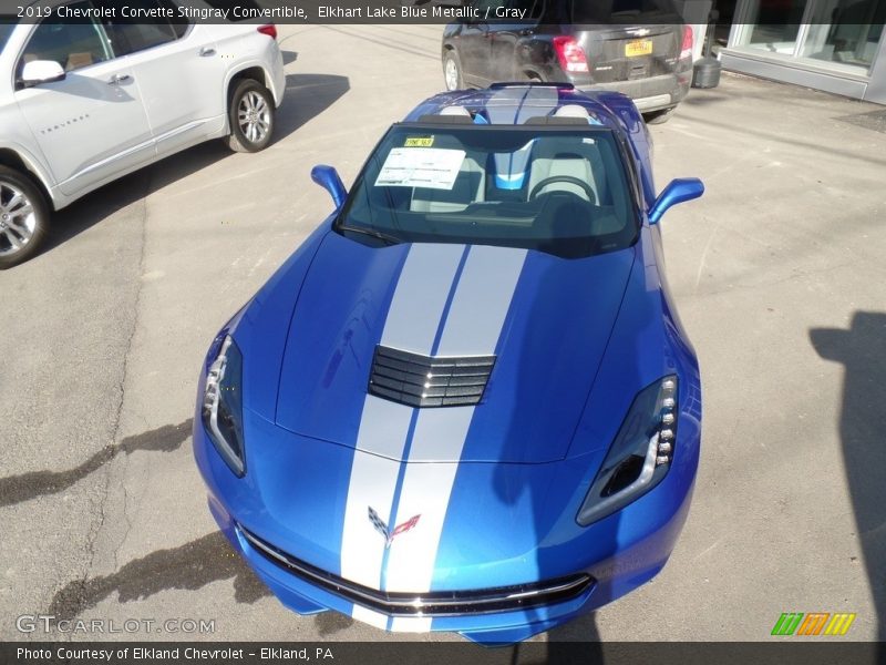 Elkhart Lake Blue Metallic / Gray 2019 Chevrolet Corvette Stingray Convertible