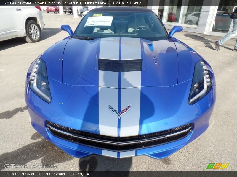 Elkhart Lake Blue Metallic / Gray 2019 Chevrolet Corvette Stingray Convertible