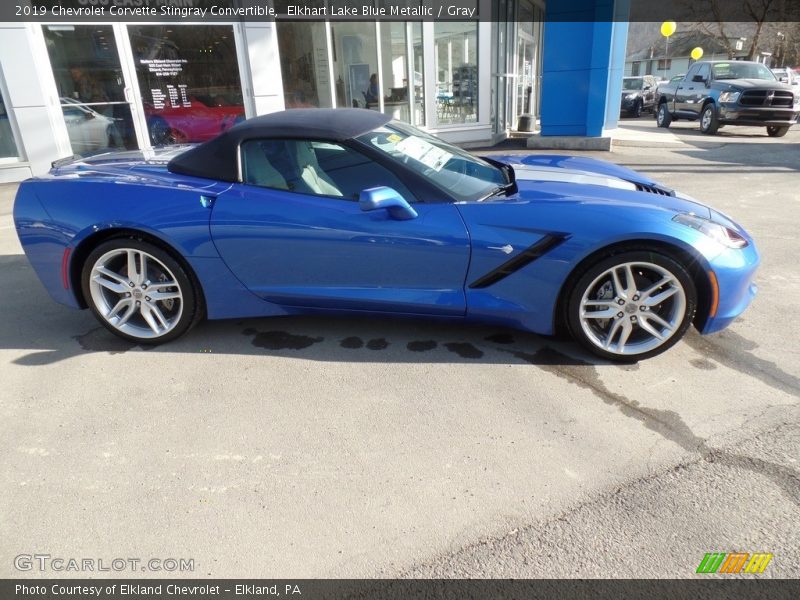 Elkhart Lake Blue Metallic / Gray 2019 Chevrolet Corvette Stingray Convertible