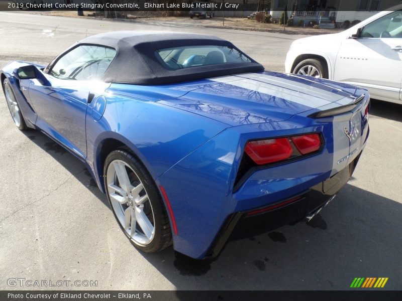 Elkhart Lake Blue Metallic / Gray 2019 Chevrolet Corvette Stingray Convertible