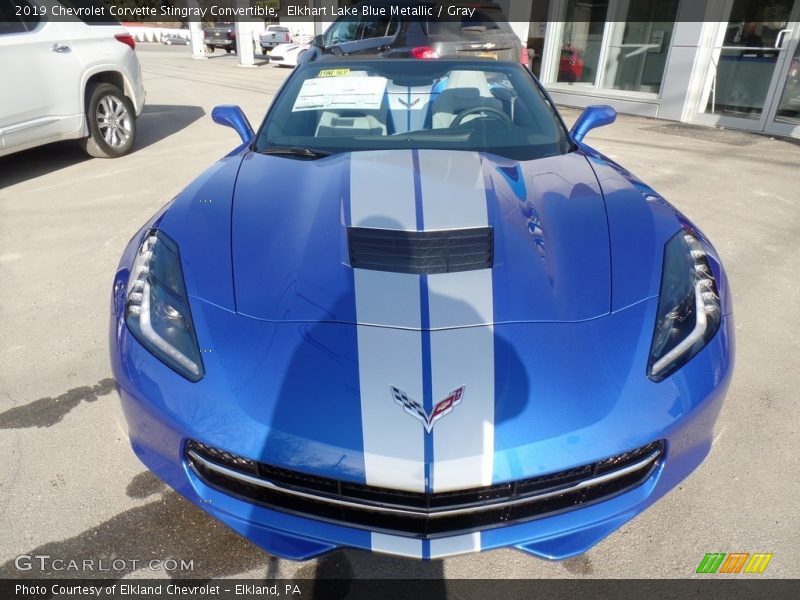 Elkhart Lake Blue Metallic / Gray 2019 Chevrolet Corvette Stingray Convertible