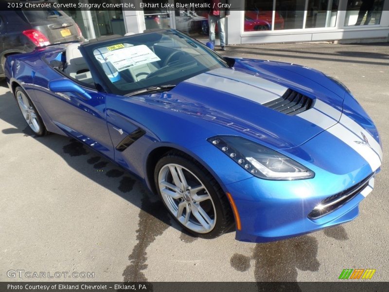 Elkhart Lake Blue Metallic / Gray 2019 Chevrolet Corvette Stingray Convertible