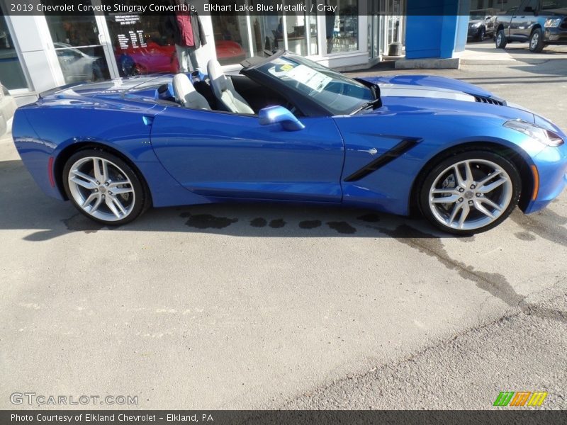 Elkhart Lake Blue Metallic / Gray 2019 Chevrolet Corvette Stingray Convertible