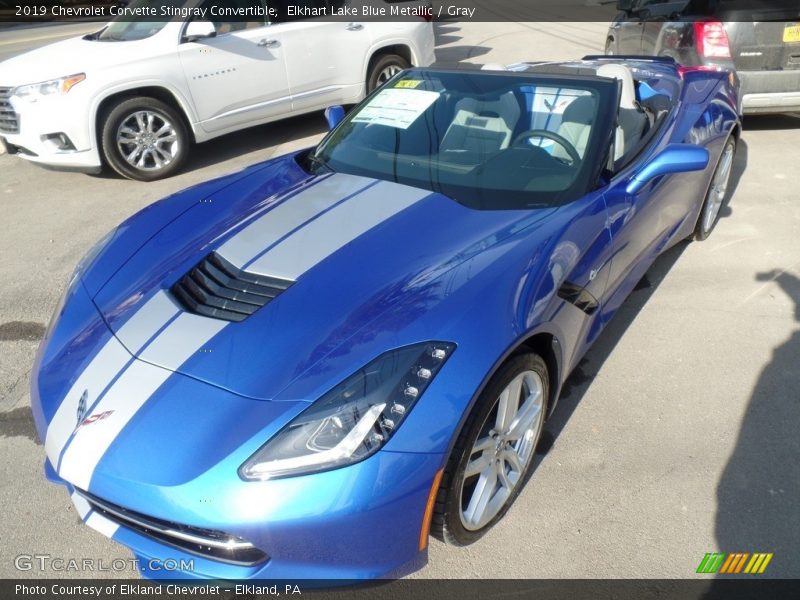 Elkhart Lake Blue Metallic / Gray 2019 Chevrolet Corvette Stingray Convertible
