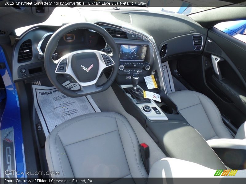 Elkhart Lake Blue Metallic / Gray 2019 Chevrolet Corvette Stingray Convertible