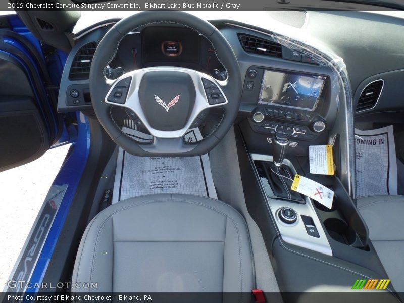 Elkhart Lake Blue Metallic / Gray 2019 Chevrolet Corvette Stingray Convertible