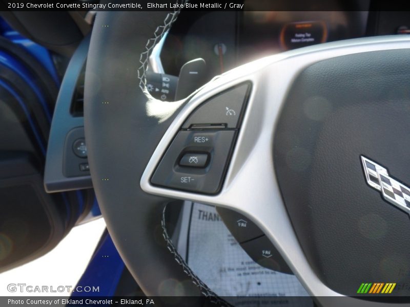 Elkhart Lake Blue Metallic / Gray 2019 Chevrolet Corvette Stingray Convertible