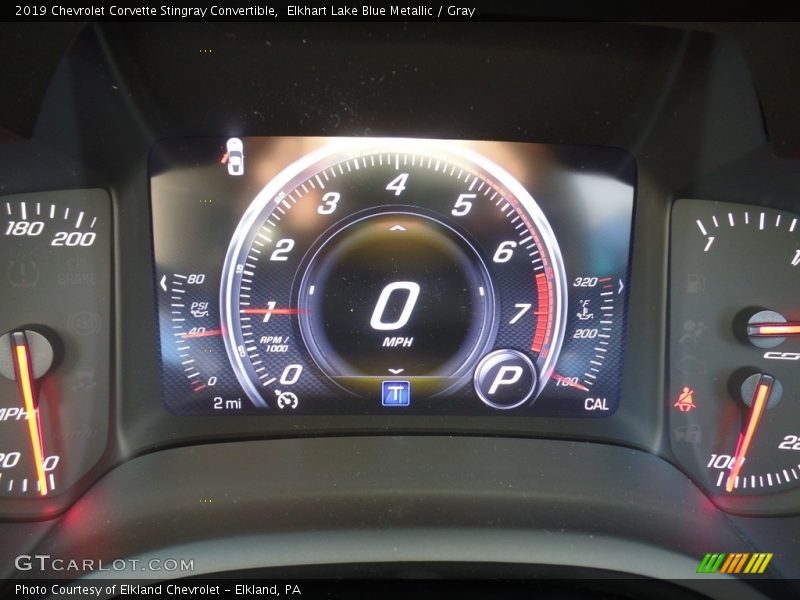 Elkhart Lake Blue Metallic / Gray 2019 Chevrolet Corvette Stingray Convertible
