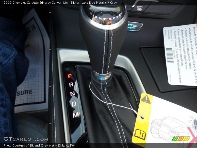 Elkhart Lake Blue Metallic / Gray 2019 Chevrolet Corvette Stingray Convertible