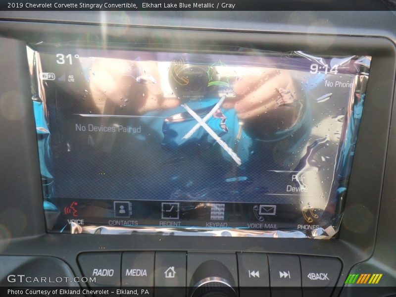 Elkhart Lake Blue Metallic / Gray 2019 Chevrolet Corvette Stingray Convertible