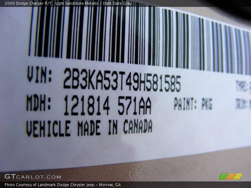 Light Sandstone Metallic / Dark Slate Gray 2009 Dodge Charger R/T