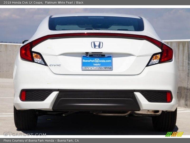 Platinum White Pearl / Black 2019 Honda Civic LX Coupe