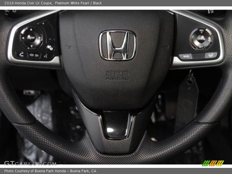 Platinum White Pearl / Black 2019 Honda Civic LX Coupe