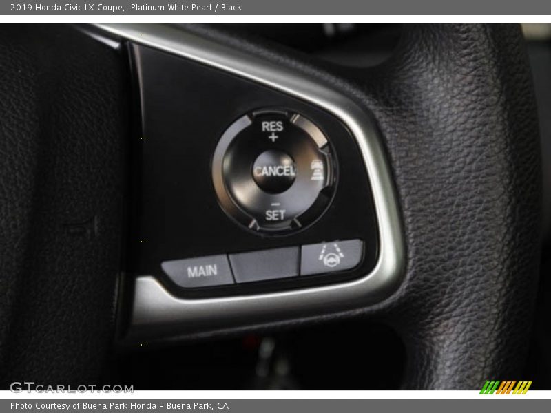 Platinum White Pearl / Black 2019 Honda Civic LX Coupe