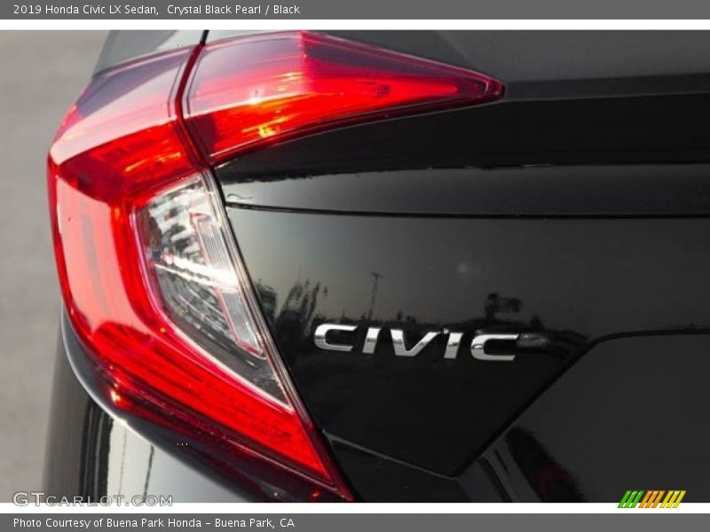 Crystal Black Pearl / Black 2019 Honda Civic LX Sedan