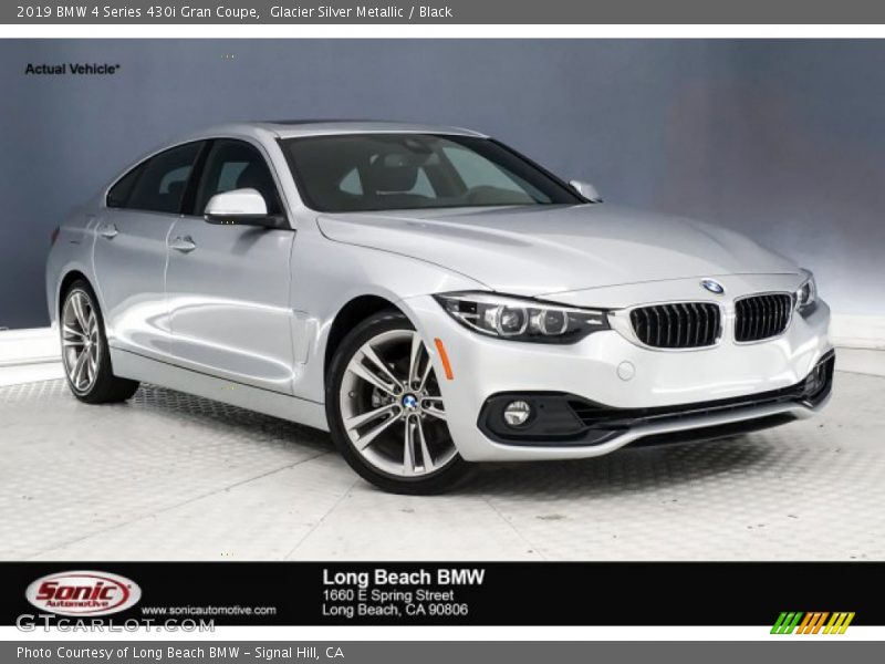 Glacier Silver Metallic / Black 2019 BMW 4 Series 430i Gran Coupe