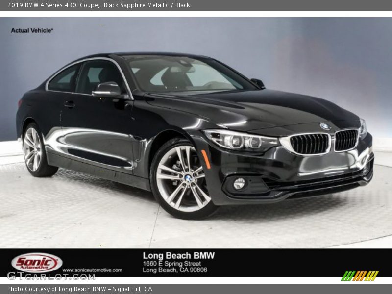 Black Sapphire Metallic / Black 2019 BMW 4 Series 430i Coupe