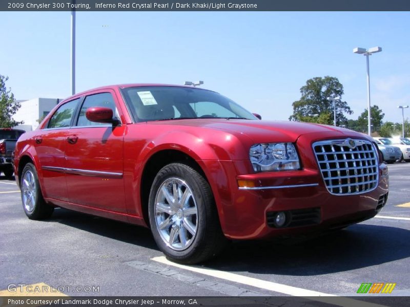 Inferno Red Crystal Pearl / Dark Khaki/Light Graystone 2009 Chrysler 300 Touring