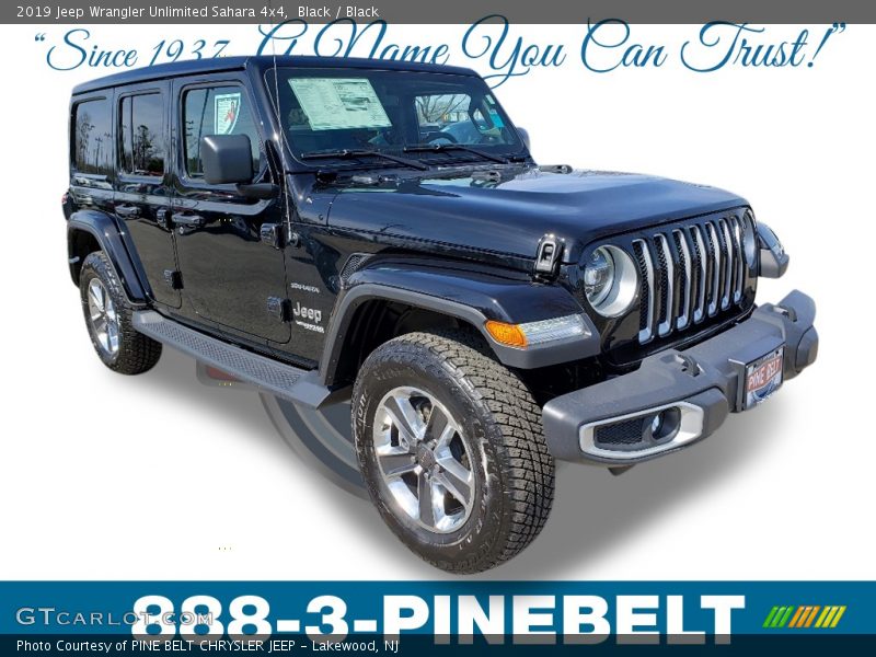 Black / Black 2019 Jeep Wrangler Unlimited Sahara 4x4