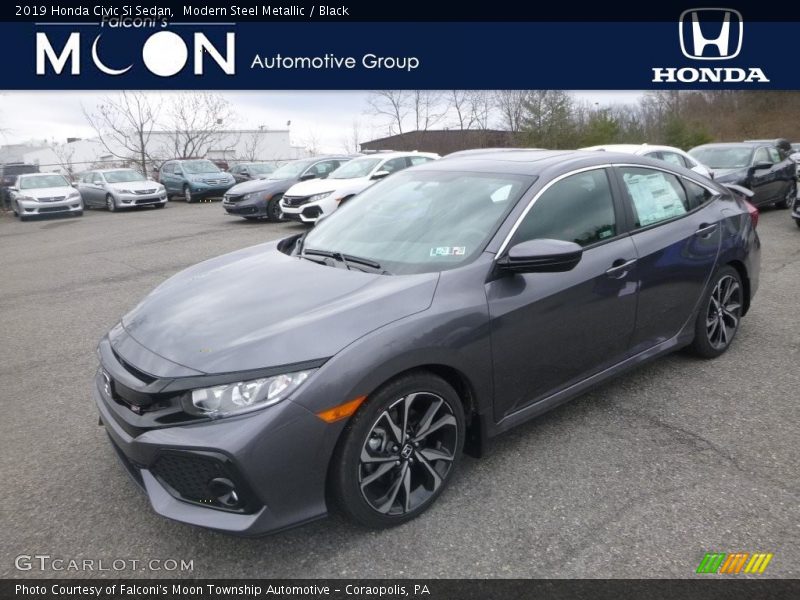 Modern Steel Metallic / Black 2019 Honda Civic Si Sedan