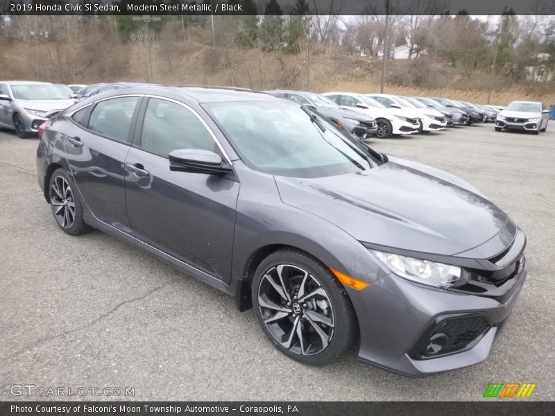 Modern Steel Metallic / Black 2019 Honda Civic Si Sedan