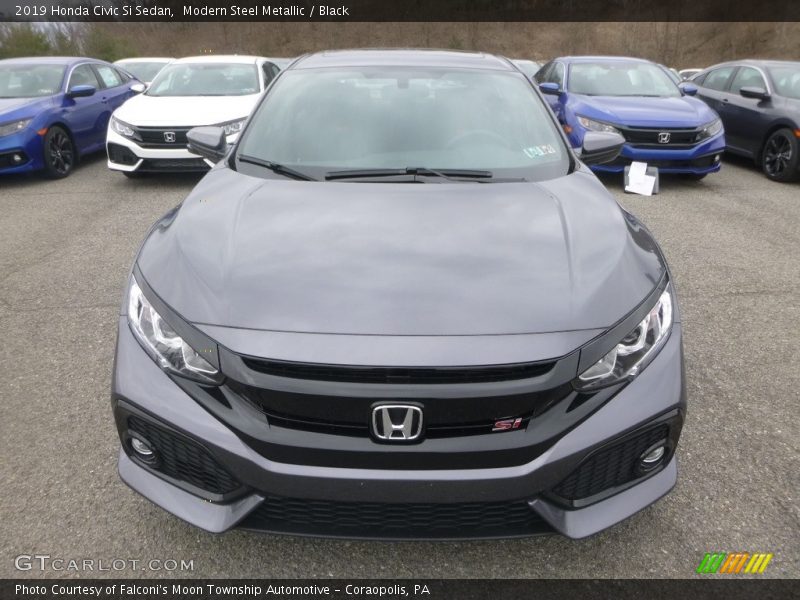 Modern Steel Metallic / Black 2019 Honda Civic Si Sedan