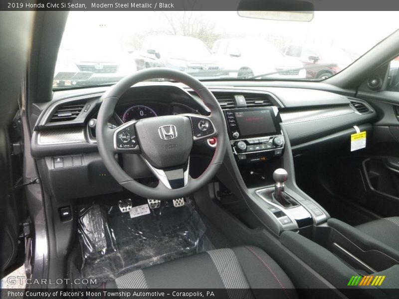 Modern Steel Metallic / Black 2019 Honda Civic Si Sedan