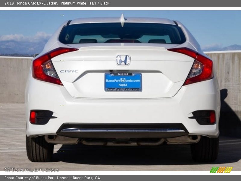 Platinum White Pearl / Black 2019 Honda Civic EX-L Sedan