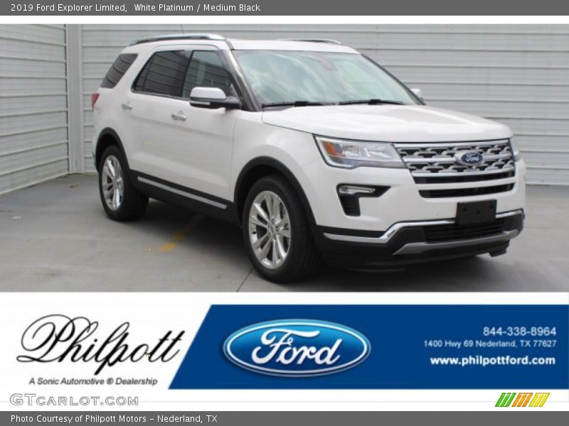 White Platinum / Medium Black 2019 Ford Explorer Limited