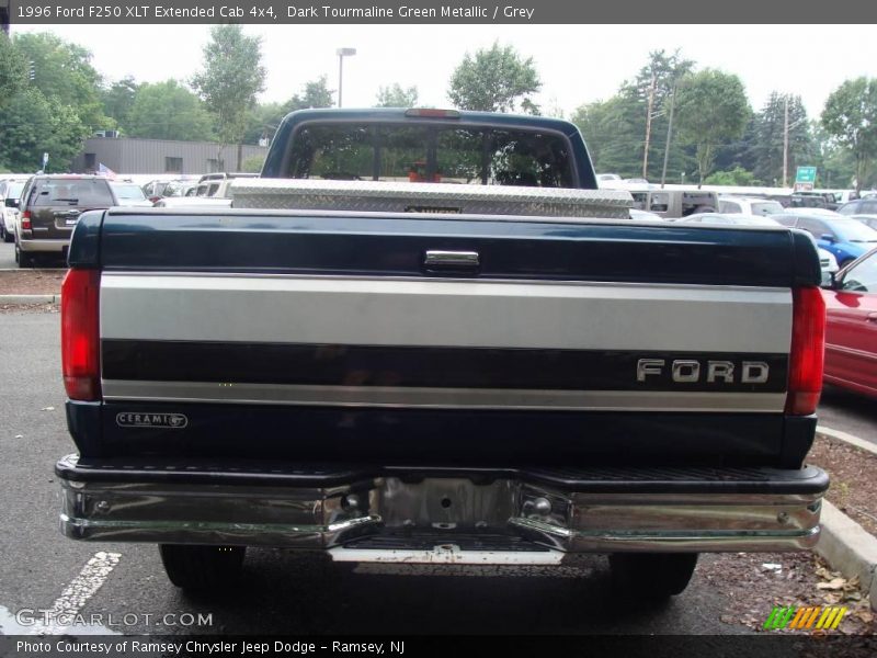 Dark Tourmaline Green Metallic / Grey 1996 Ford F250 XLT Extended Cab 4x4