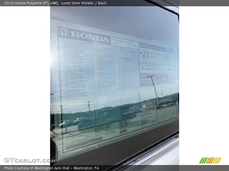 Lunar Silver Metallic / Black 2019 Honda Ridgeline RTL AWD