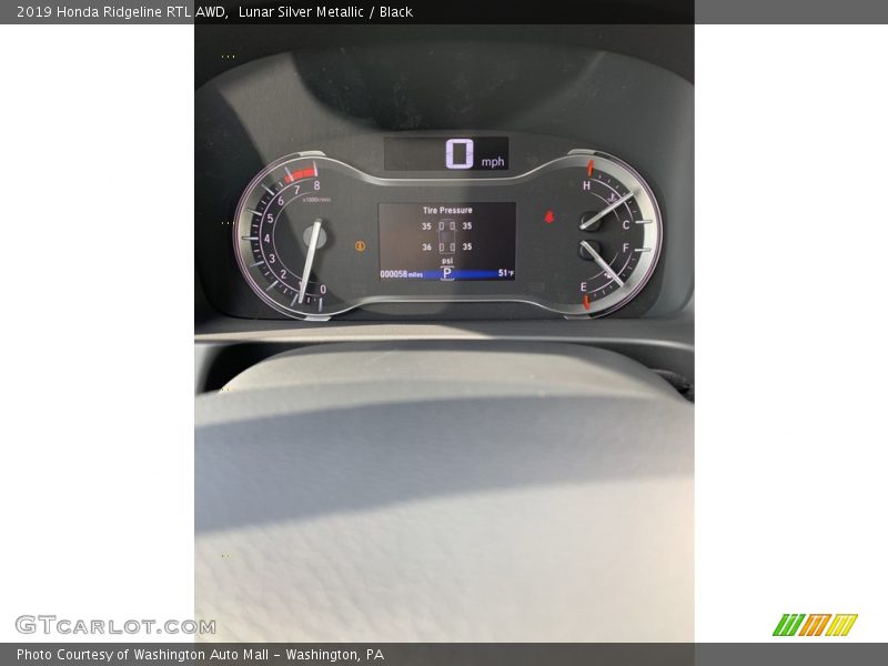 Lunar Silver Metallic / Black 2019 Honda Ridgeline RTL AWD