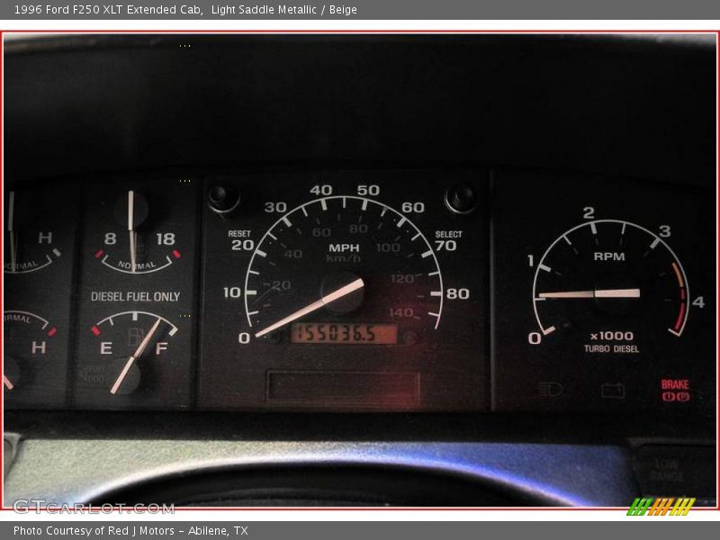 Light Saddle Metallic / Beige 1996 Ford F250 XLT Extended Cab