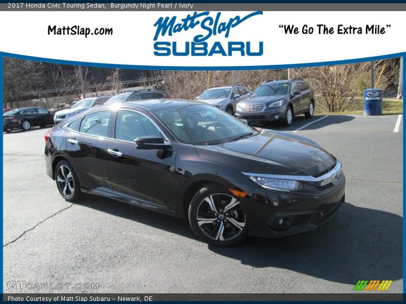 Burgundy Night Pearl / Ivory 2017 Honda Civic Touring Sedan