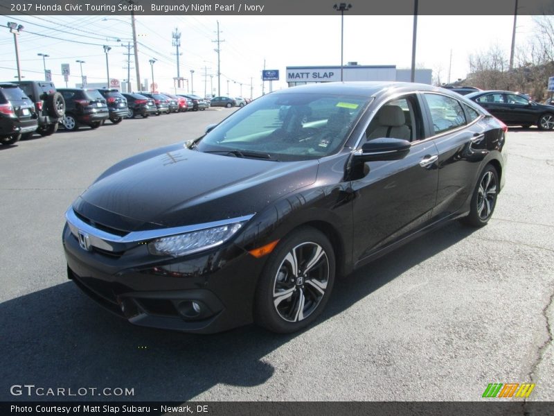 Burgundy Night Pearl / Ivory 2017 Honda Civic Touring Sedan