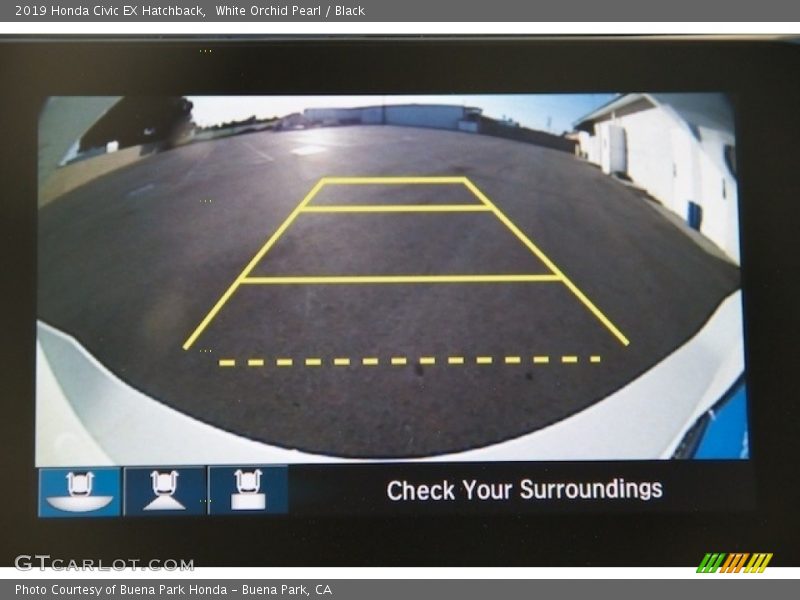 White Orchid Pearl / Black 2019 Honda Civic EX Hatchback