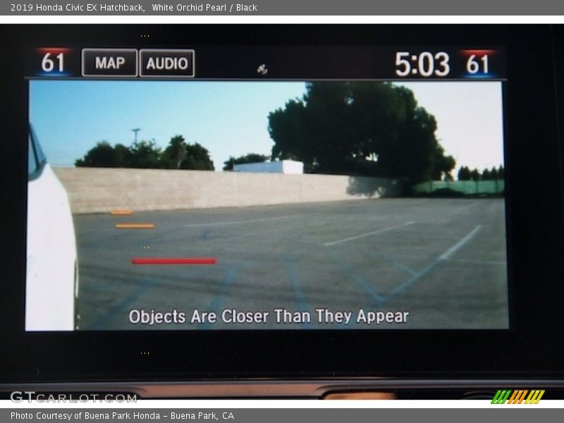 White Orchid Pearl / Black 2019 Honda Civic EX Hatchback