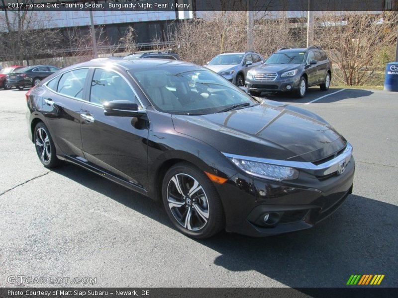 Burgundy Night Pearl / Ivory 2017 Honda Civic Touring Sedan