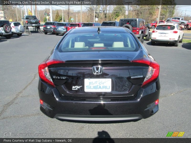 Burgundy Night Pearl / Ivory 2017 Honda Civic Touring Sedan