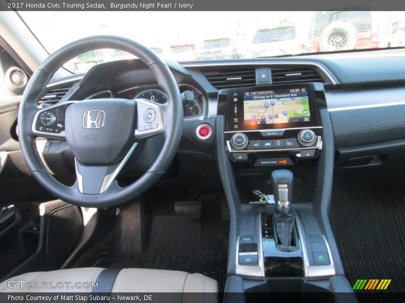 Burgundy Night Pearl / Ivory 2017 Honda Civic Touring Sedan