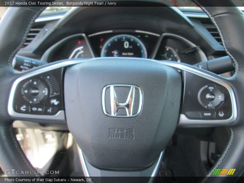 Burgundy Night Pearl / Ivory 2017 Honda Civic Touring Sedan
