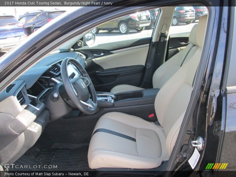 Burgundy Night Pearl / Ivory 2017 Honda Civic Touring Sedan