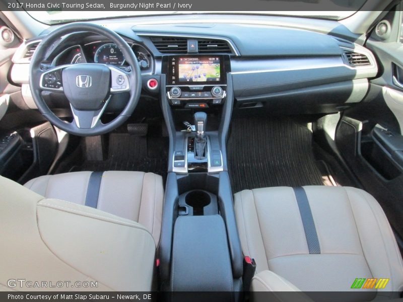 Burgundy Night Pearl / Ivory 2017 Honda Civic Touring Sedan