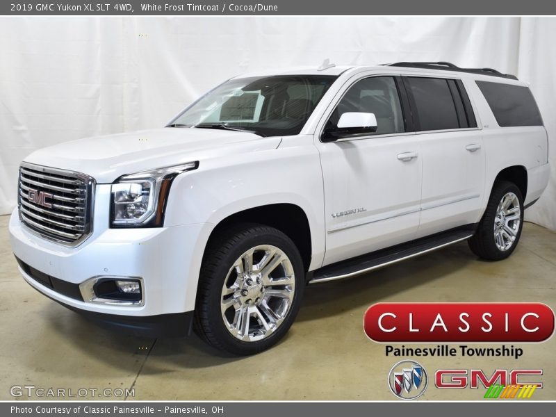 White Frost Tintcoat / Cocoa/Dune 2019 GMC Yukon XL SLT 4WD
