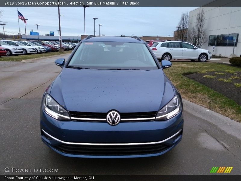 Silk Blue Metallic / Titan Black 2019 Volkswagen Golf SportWagen S 4Motion