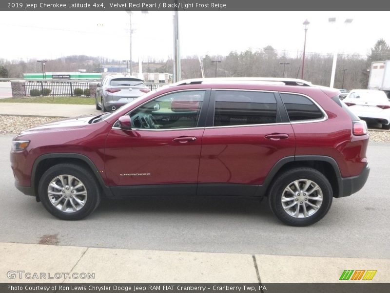 Velvet Red Pearl / Black/Light Frost Beige 2019 Jeep Cherokee Latitude 4x4