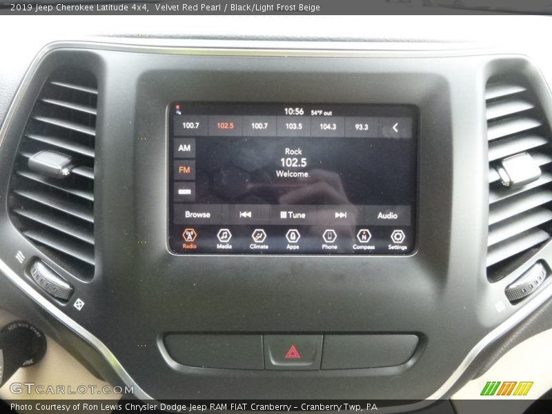Velvet Red Pearl / Black/Light Frost Beige 2019 Jeep Cherokee Latitude 4x4